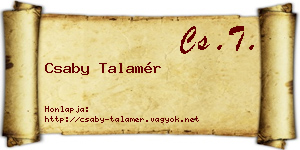Csaby Talamér névjegykártya