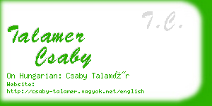 talamer csaby business card